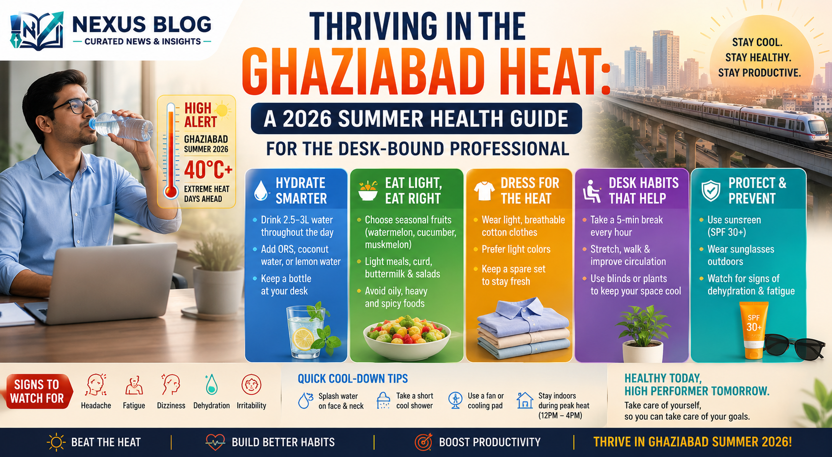 Thriving in the Ghaziabad Heat: A 2026 Summer Health Guide for the Desk-Bound Professional