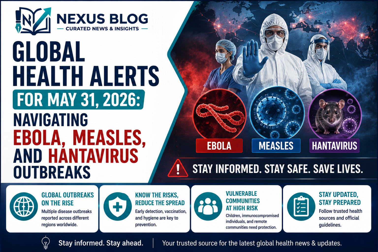 CDC health alert May 2026, WHO Ebola outbreak DRC, Bundibugyo virus, Hantavirus M/V Hondius, Andes virus outbreak, Measles alert Americas, PAHO health warning, travel health advisories, global health news, infection prevention