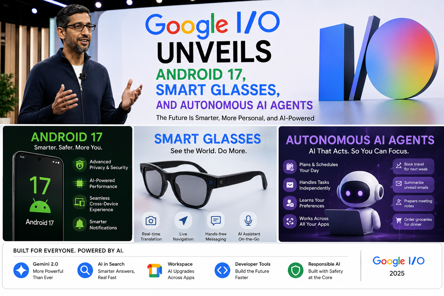 Google I/O Unveils Android 17, Smart Glasses, and Autonomous AI Agents