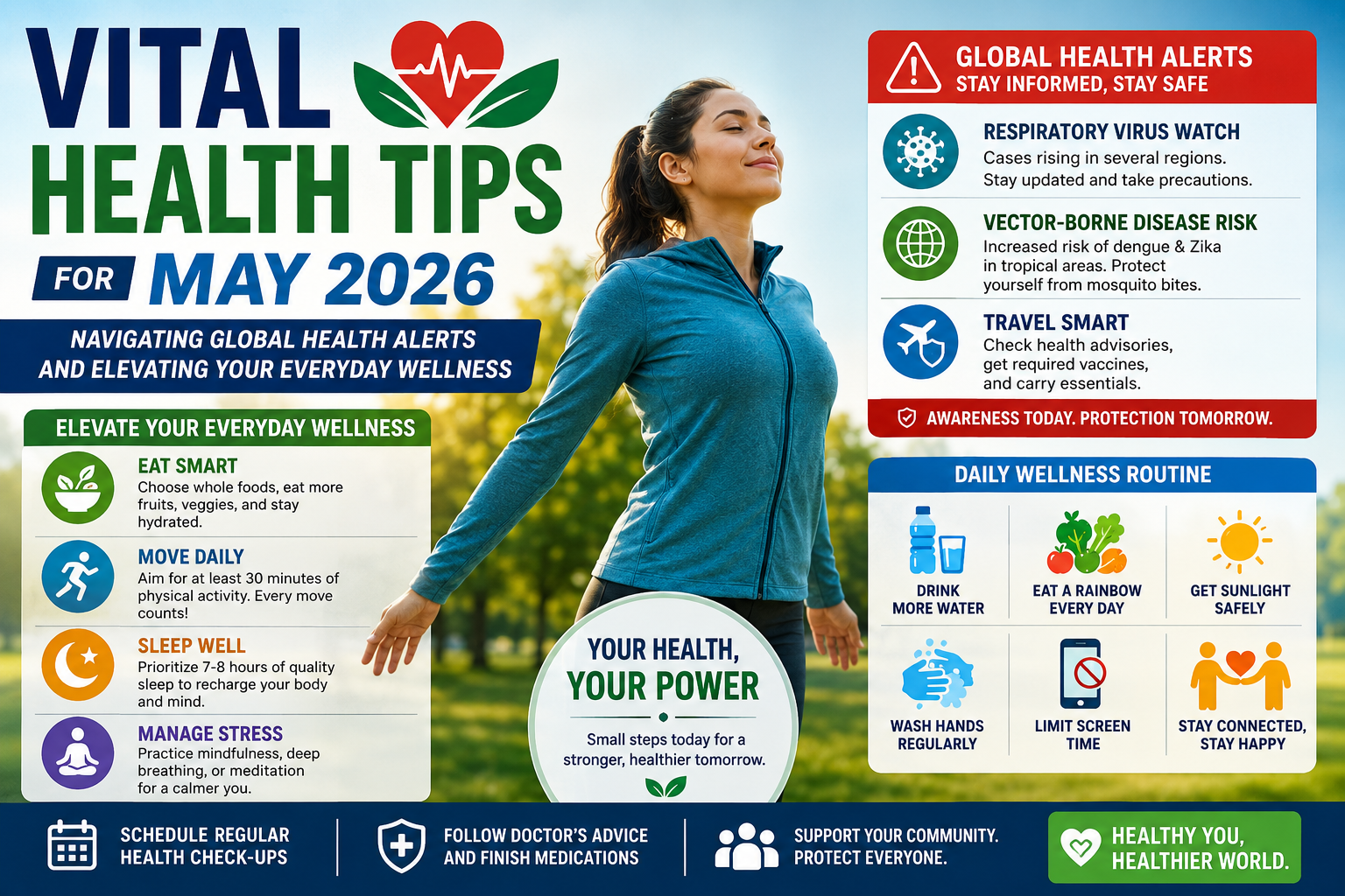 Health tips May 2026, CDC health advisory 2026, Ebola outbreak DRC Uganda, Hantavirus cruise ship outbreak, travel health advice, disease prevention, sleep hygiene 2026, healthy lifestyle habits, mental health awareness, global health news