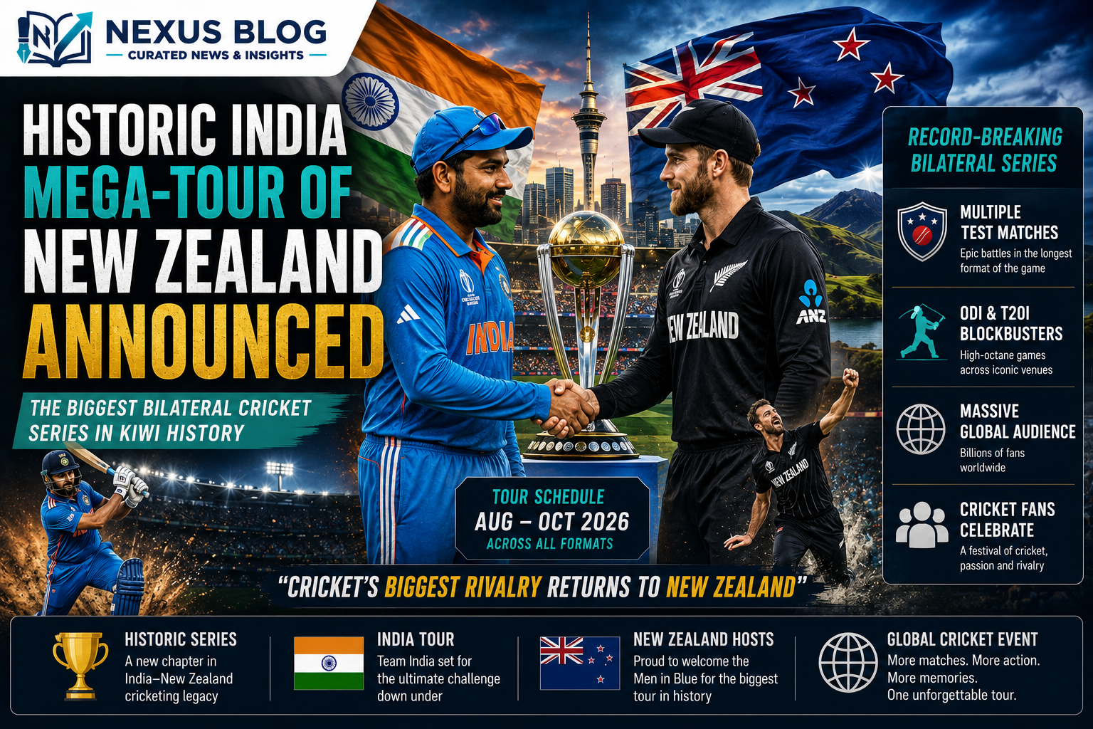 India vs New Zealand 2026, India cricket news June 3, Team India tour of New Zealand, BCCI cricket schedule 2026, India NZ Test series, T20I ODI series New Zealand, Virat Kohli, Jasprit Bumrah, New Zealand Cricket, Blackcaps vs Team India, cricket news today