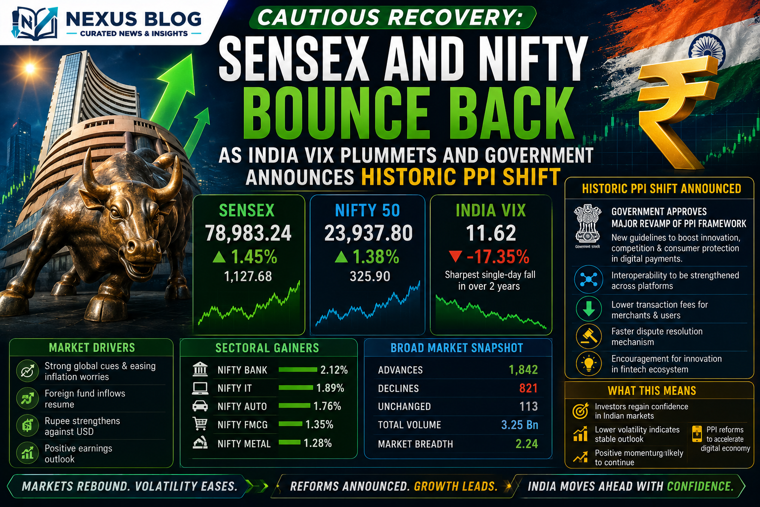 stock market today June 4 2026, Sensex Nifty recovery, India VIX drop, Nifty IT crash, WPI to PPI inflation shift India, Brent crude price update, foreign institutional investors selling, Bank Nifty live, global finance trends 2026, market volatility