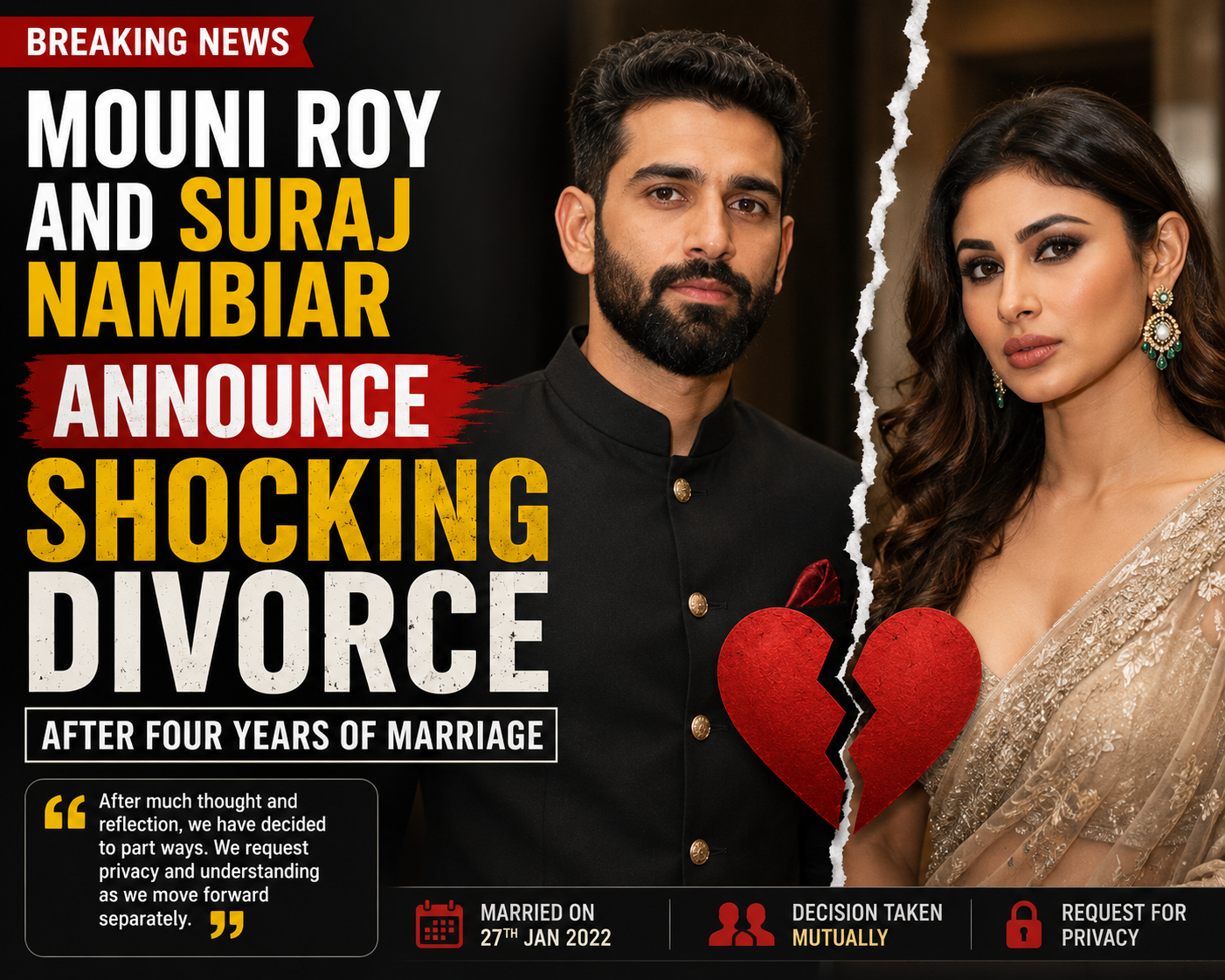 Mouni Roy divorce news, Suraj Nambiar Mouni Roy separation, Bollywood celebrity splits 2026, Brahmastra actress news, Mouni Roy relationship update, entertainment breaking news today