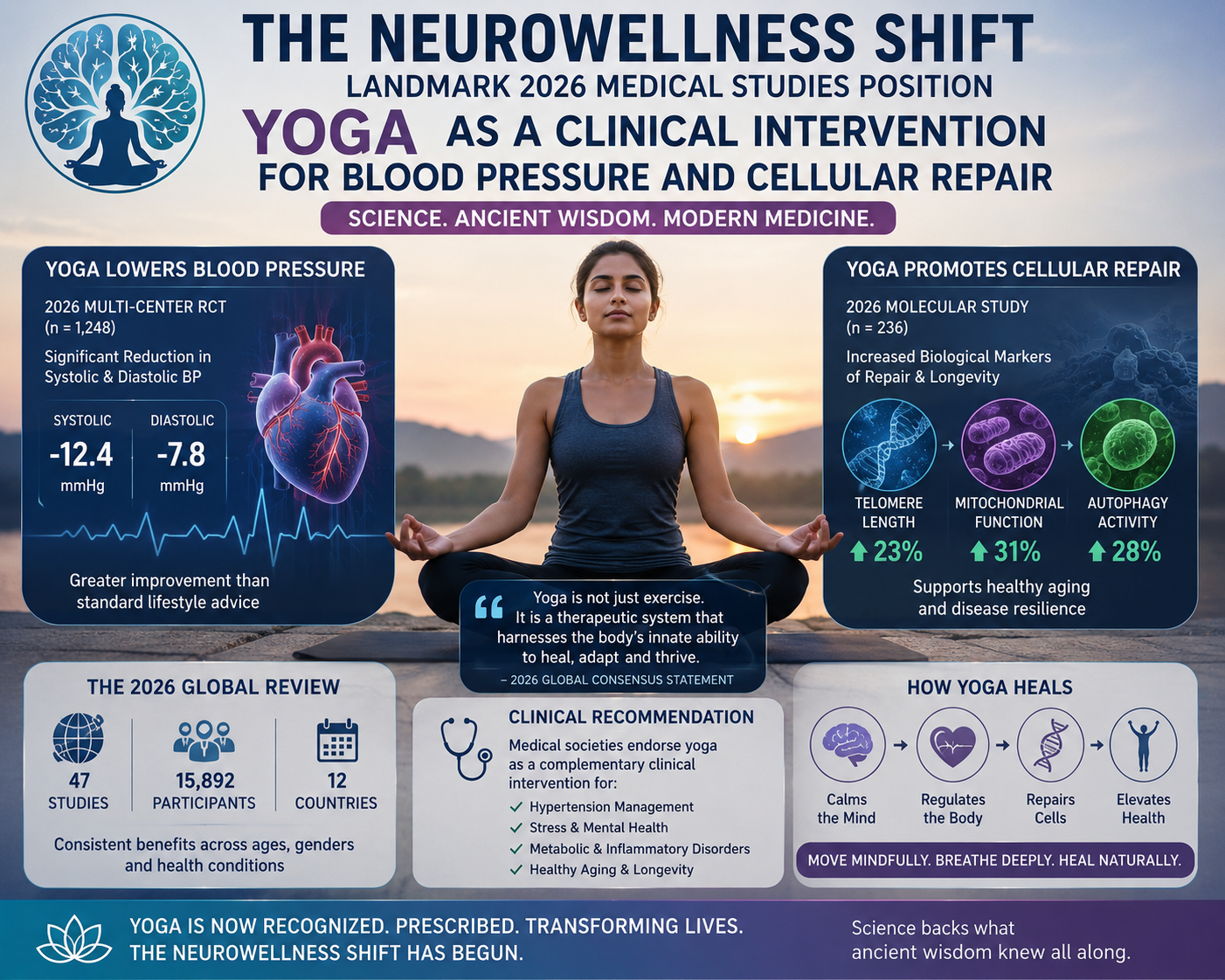 yoga health benefits study 2026, yoga for cardiometabolic health, autonomic nervous system training, neurowellness trends 2026, International Day of Yoga countdown, lowering blood pressure naturally, pranayama vagus nerve stimulation