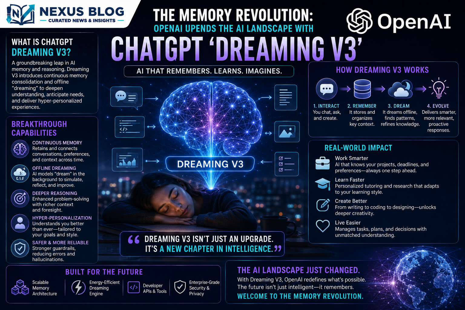 ChatGPT Dreaming V3, OpenAI memory update 2026, new AI intro June 6 2026, ChatGPT Plus features, autonomous AI memory, background synthesis AI, AI behavioral profiles, generative AI updates, tech innovation news, EU AI Act compliance