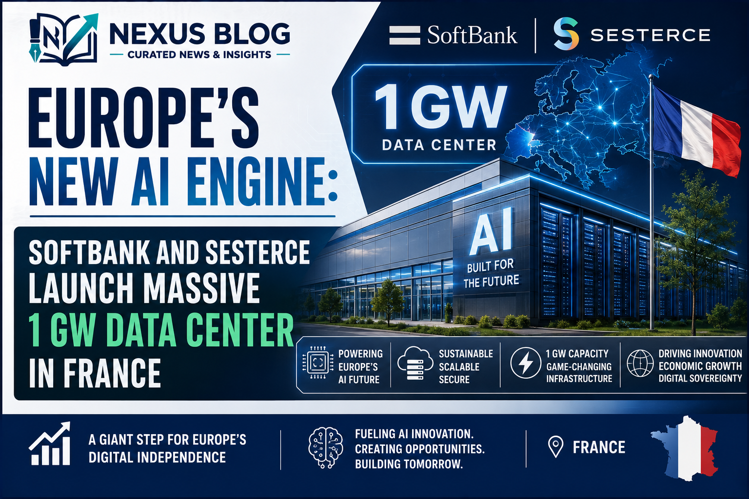 Europe New AI Engine SoftBank and Sesterce Launch Massive 1 GW Data Center in France  